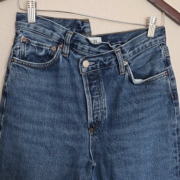Agolde Blue Criss Cross Straight Leg Jeans Size 26 - Picture 7 of 11